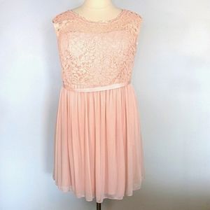 David's Bridal short floral lace dress